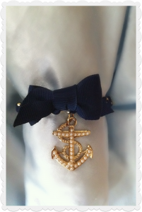 Navy blue anchor bracelet