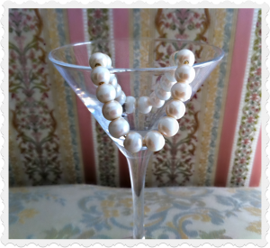 Martini glass and pearl bracelet
